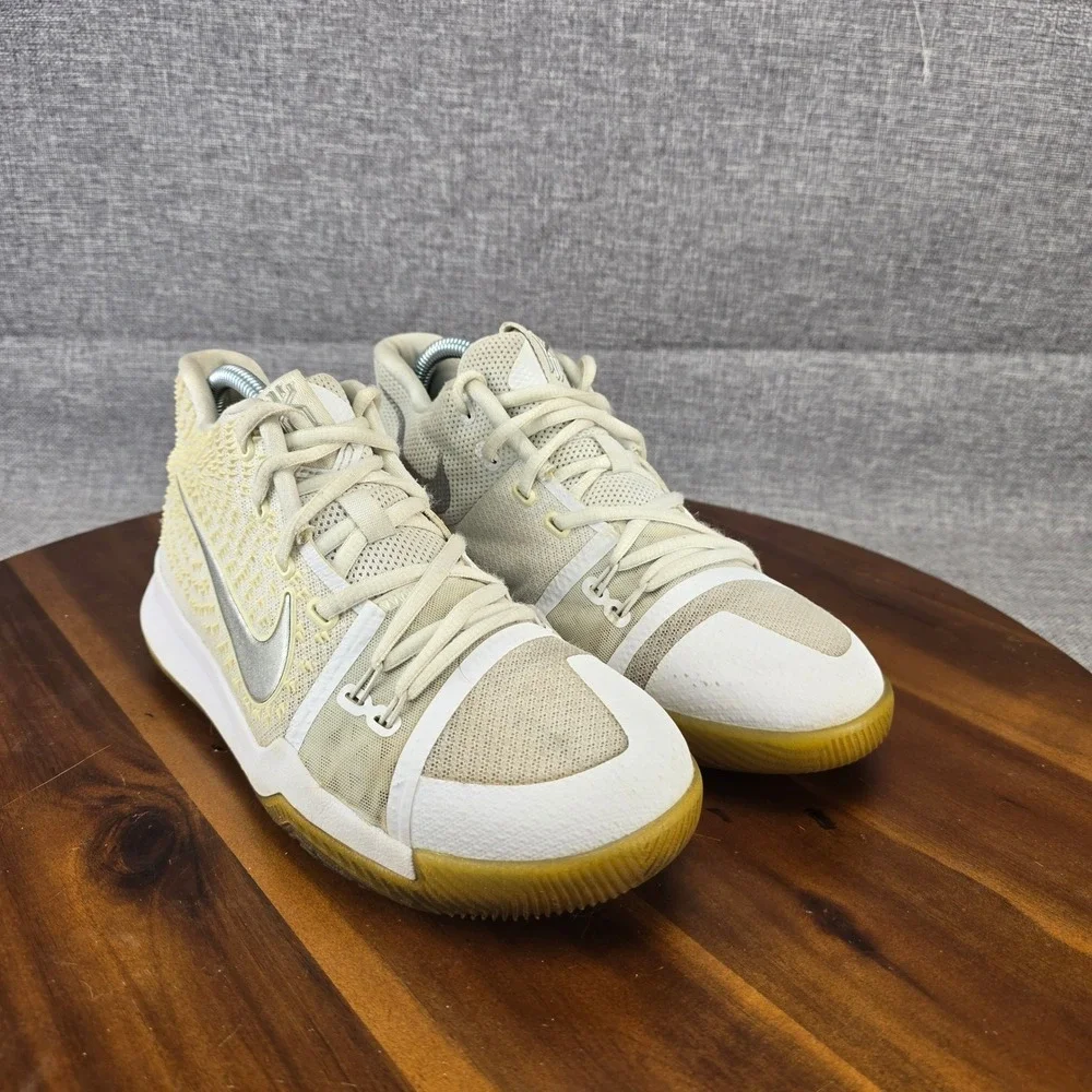 Nike Kyrie 3 Ivory‎ Pale Grey Light Bone Kids Basketball Shoes 859466-103 6.5Y
